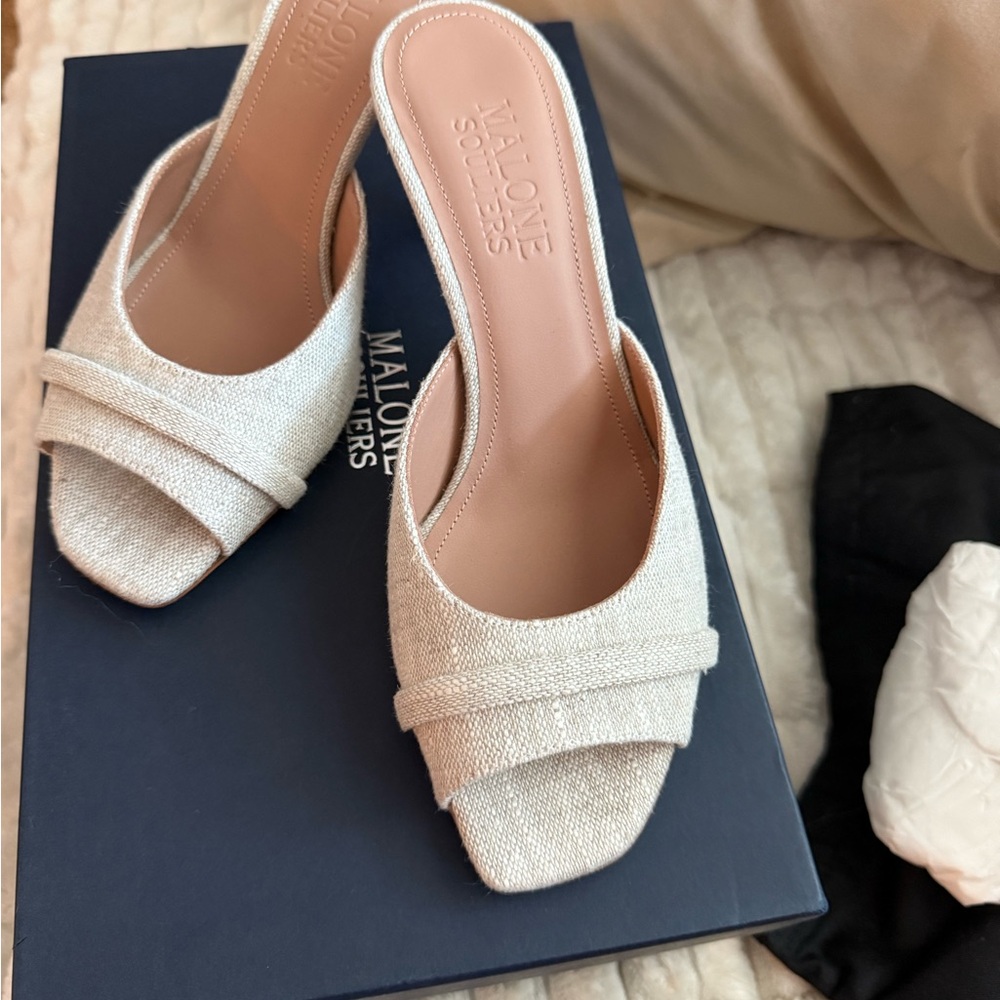 Malone Souliers Elegant Cream Mules